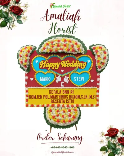 Karangan Papan Bunga Pernikahan di Kaladawa